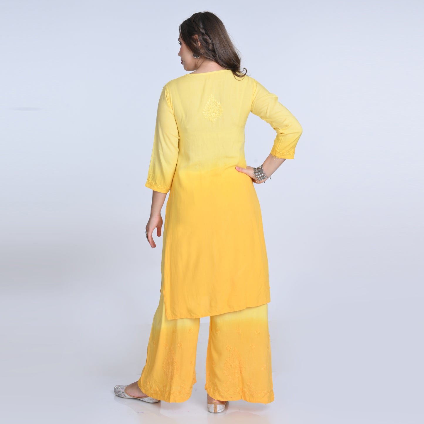 Chikankari Ryon Cotton Ombre Dyed 3pc Suit in 7 Beautiful Colors