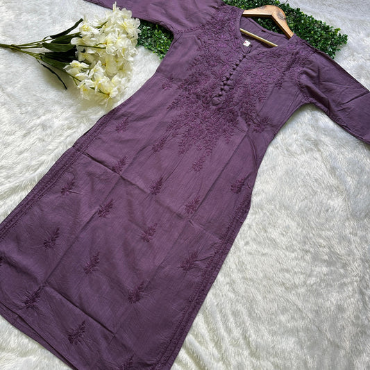 Chikankari Premium Cotton Dye Kurtas Paired With Afghani Flared Salwar