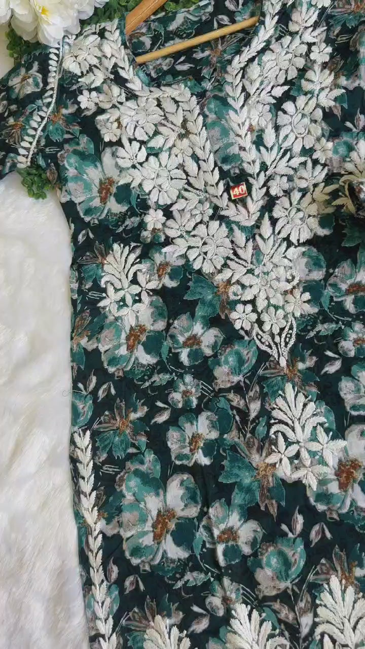 Summer friendly mul-mul floral printed gharara set.