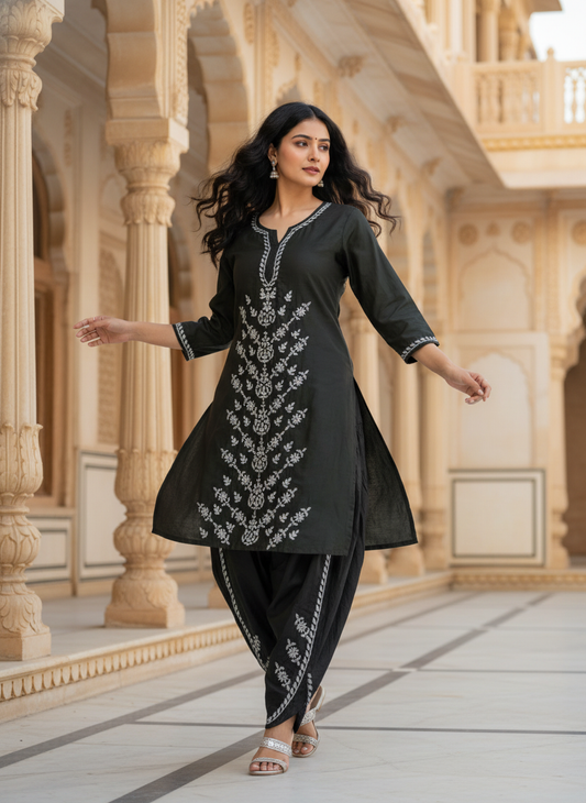 Premium Chanderi Silk Kurta Dhoti Set for Women – Festive & Wedding Wear