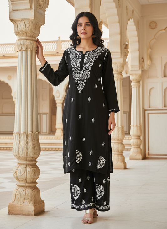 Comfortable Rayon Kurta Palazzo Set for Women – Daily & Casual Wear