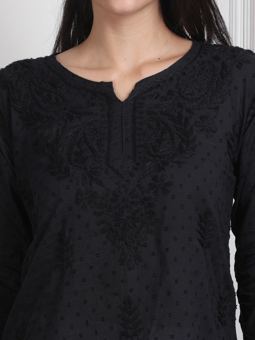 Chikankari Short Top On Pure Cotton Fabric In Beautiful Shades