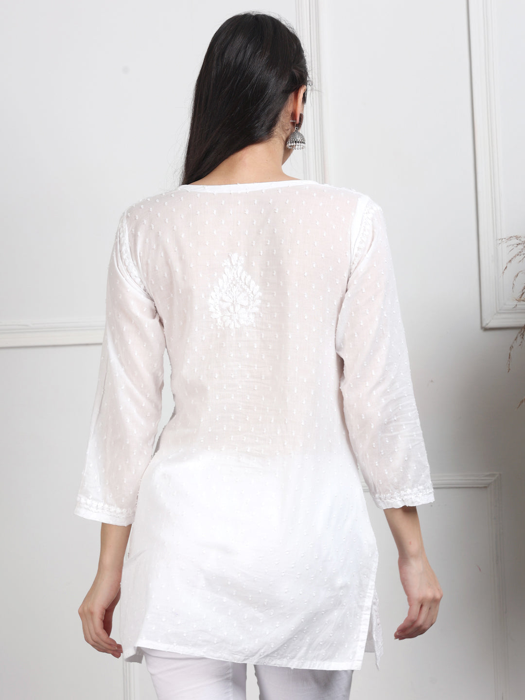 Chikankari Short Top On Pure Cotton Fabric In Beautiful Shades