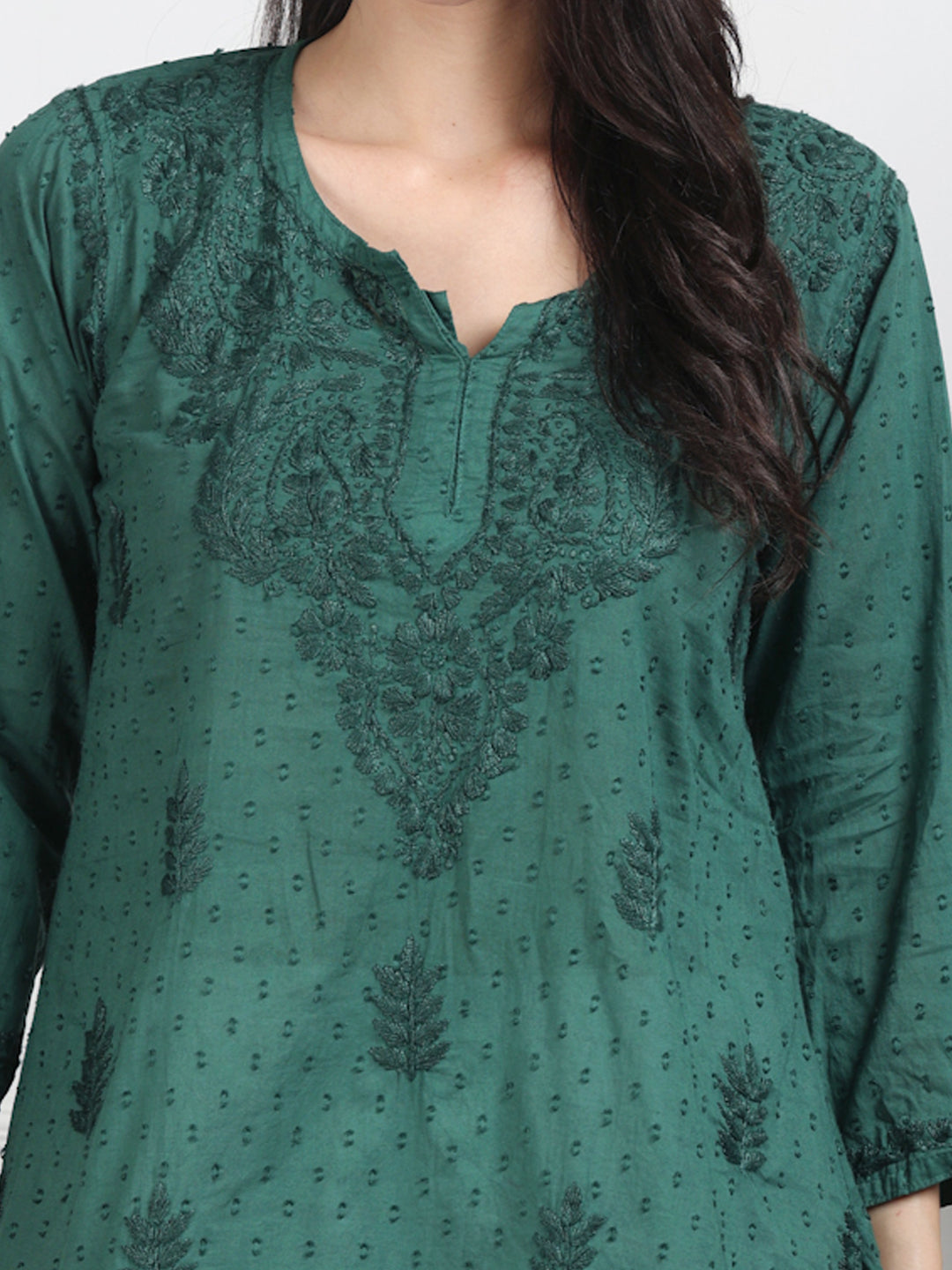 Chikankari Short Top On Pure Cotton Fabric In Beautiful Shades