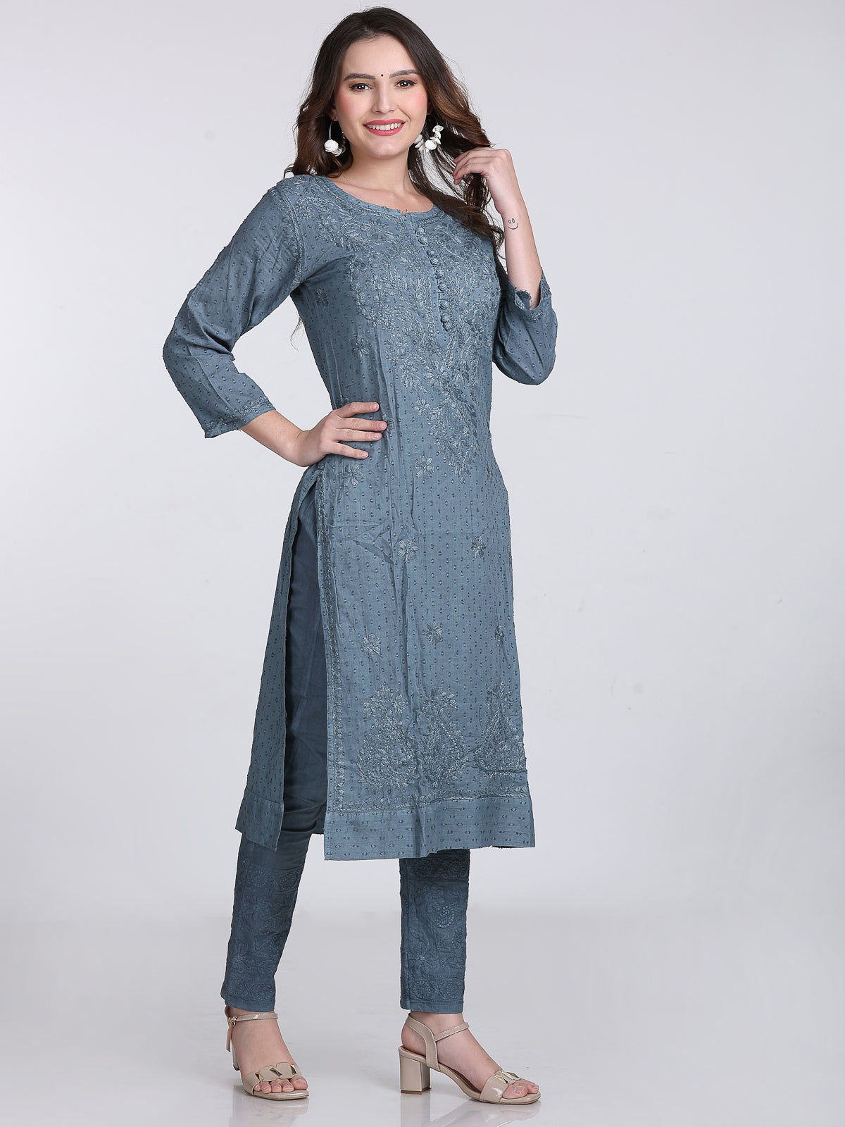 Trending Cotton Dyed Chikankari Co-ord Set In Beautiful Shades