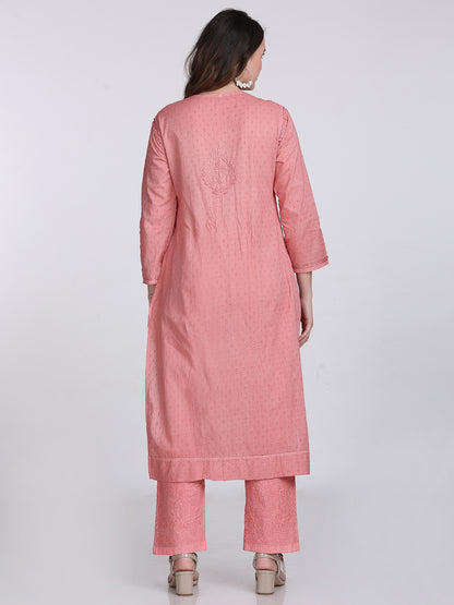 Trending Cotton Dyed Chikankari Co-ord Set In Beautiful Shades