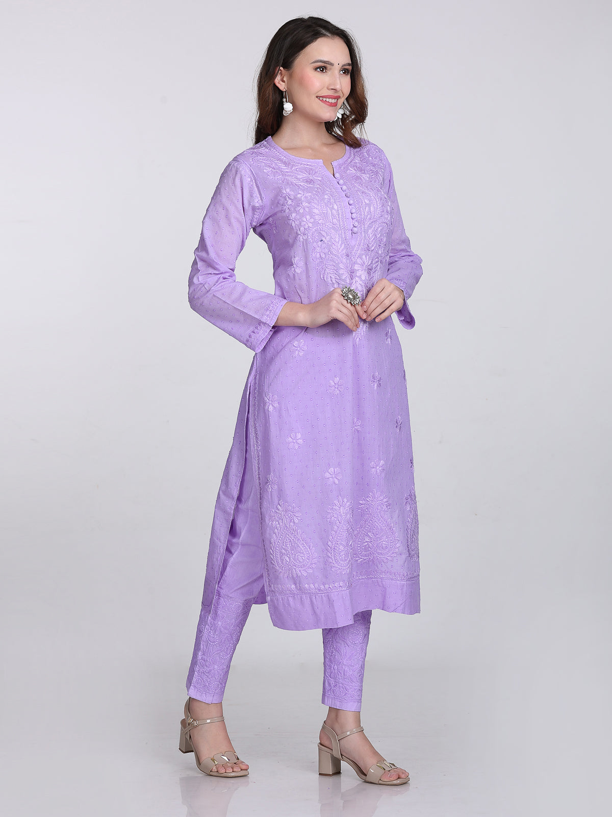 Trending Cotton Dyed Chikankari Co-ord Set In Beautiful Shades