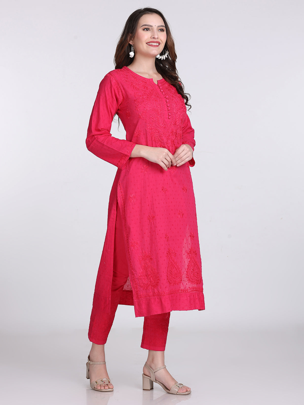 Trending Cotton Dyed Chikankari Co-ord Set In Beautiful Shades