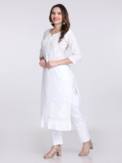 Trending Cotton Dyed Chikankari Co-ord Set In Beautiful Shades