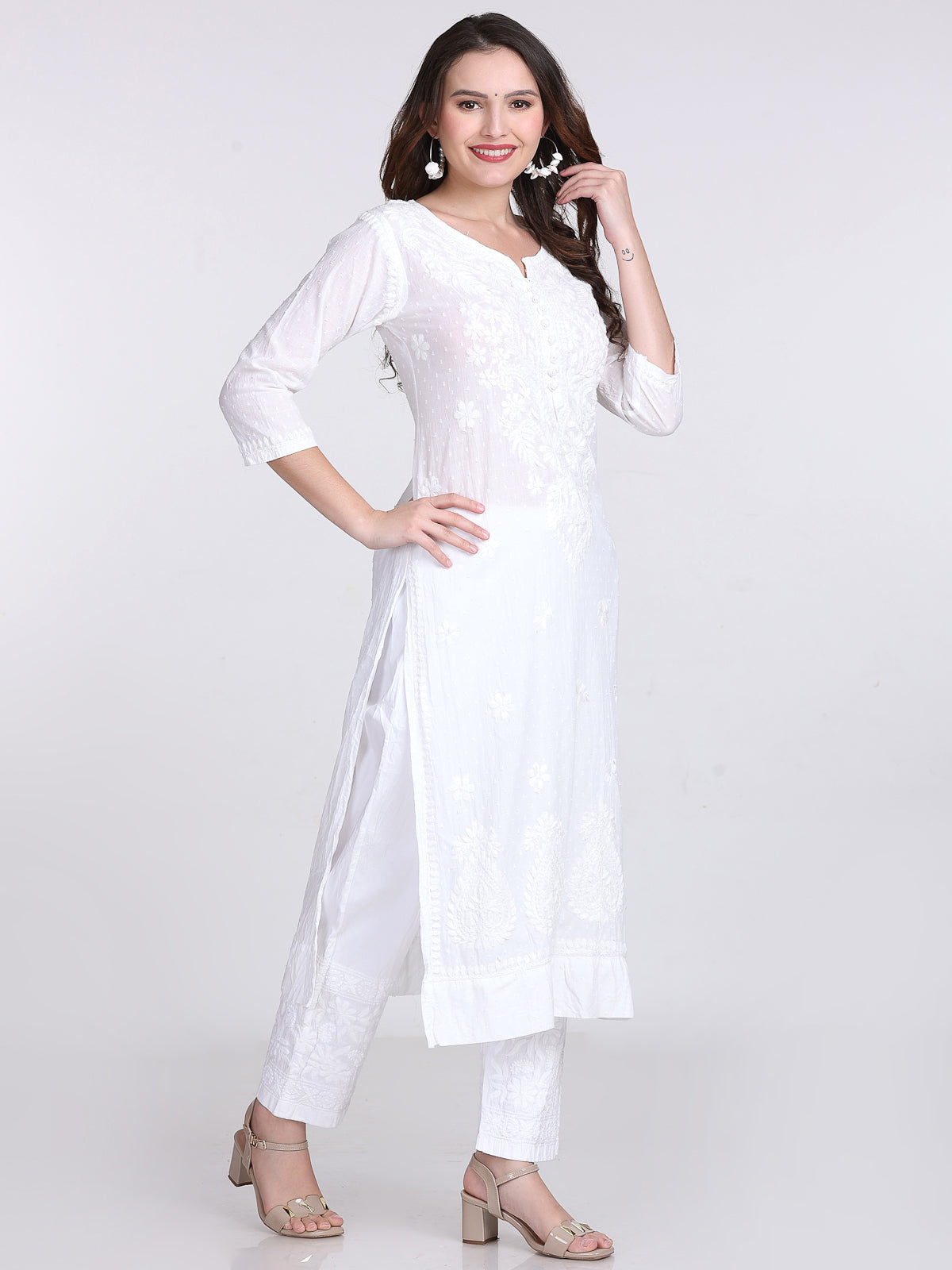 Trending Cotton Dyed Chikankari Co-ord Set In Beautiful Shades