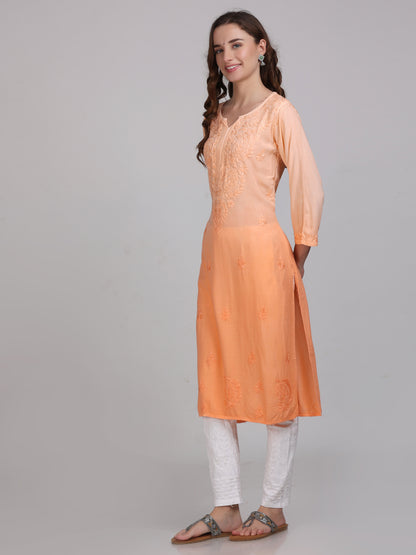 Ombre Dyed Chikankari Straight Kurtas