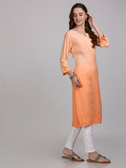 Ombre Dyed Chikankari Straight Kurtas