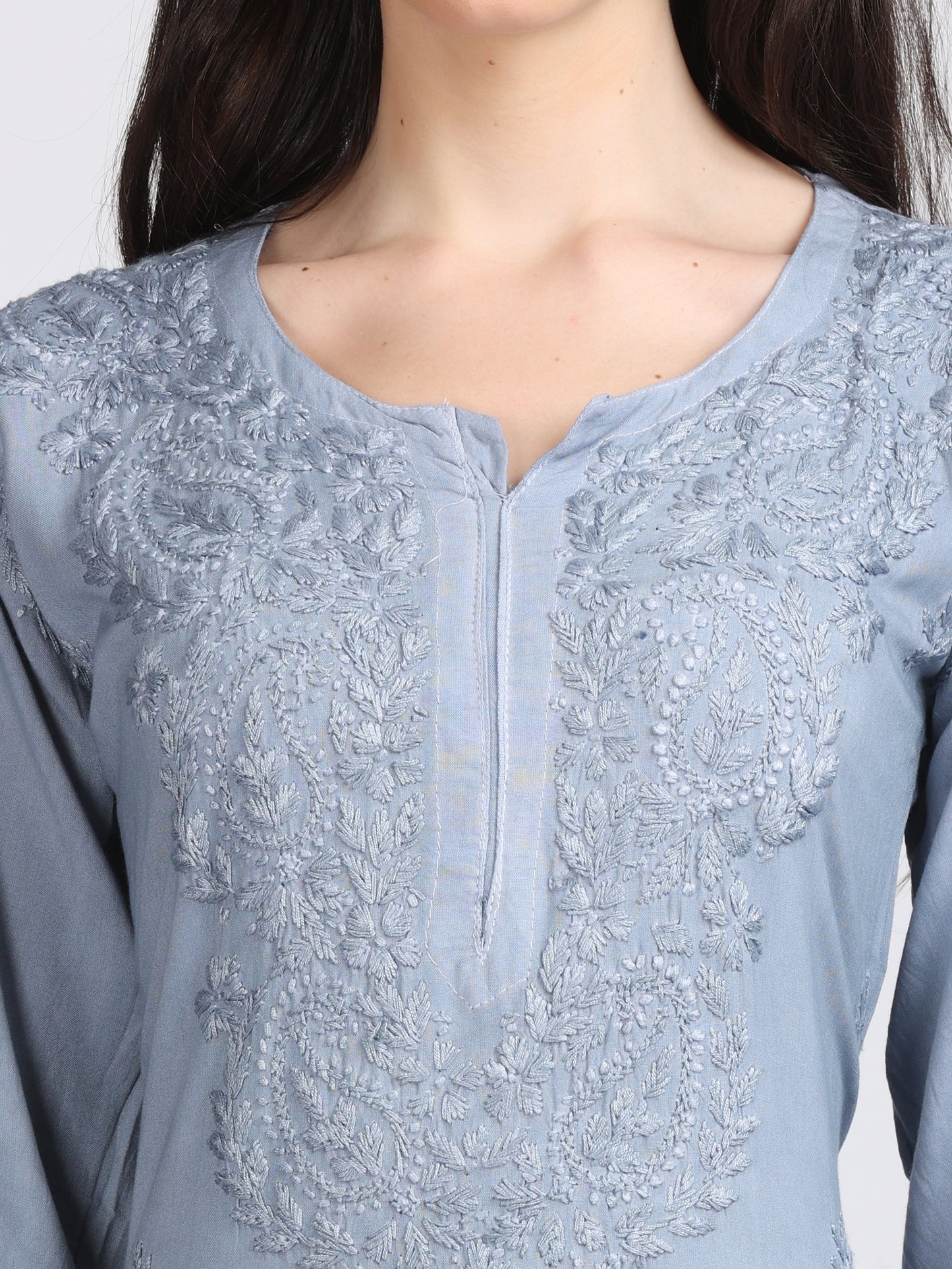 Ombre Dyed Chikankari Straight Kurtas