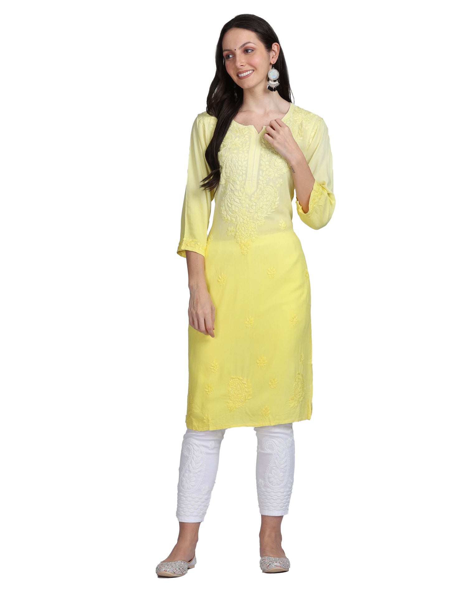 Ombre Dyed Chikankari Straight Kurtas