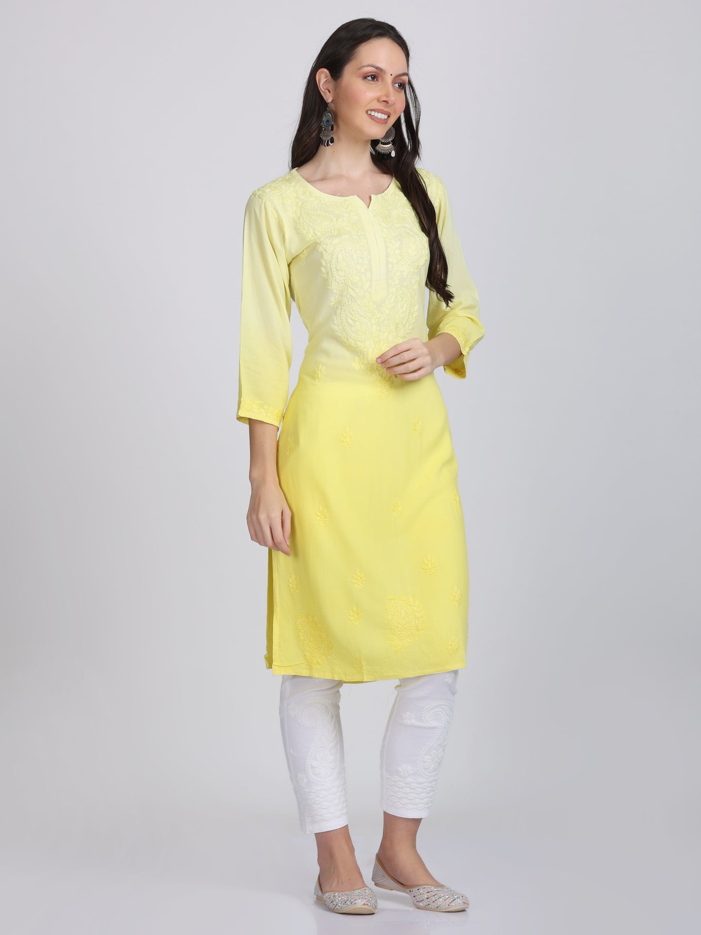 Ombre Dyed Chikankari Straight Kurtas