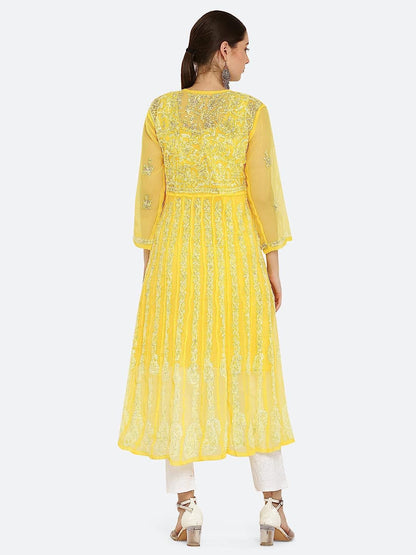 Premium Anarkali With All-Over Chikankari Work With Matching Inner