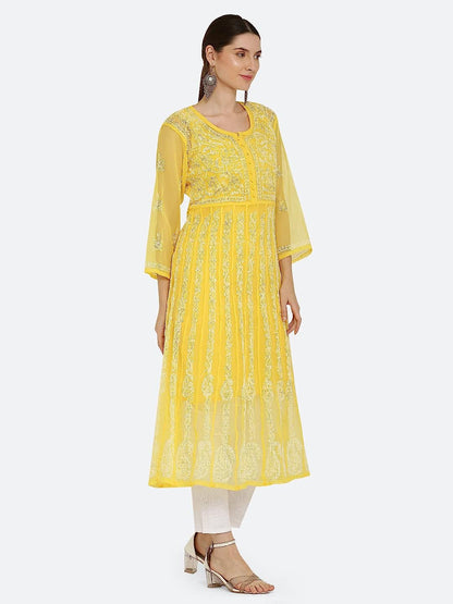 Premium Anarkali With All-Over Chikankari Work With Matching Inner