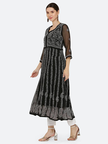 Premium Anarkali With All-Over Chikankari Work With Matching Inner