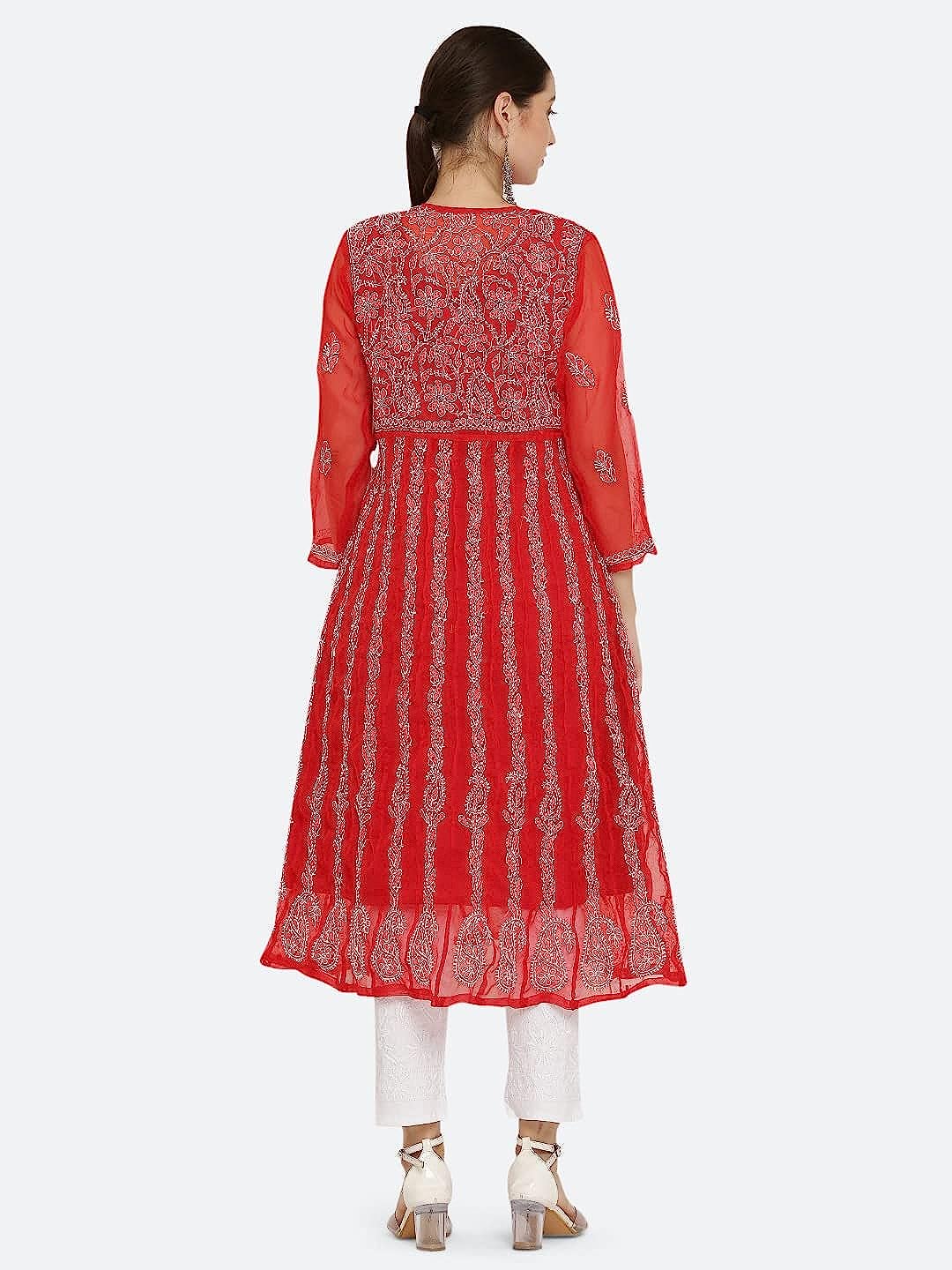 Premium Anarkali With All-Over Chikankari Work With Matching Inner