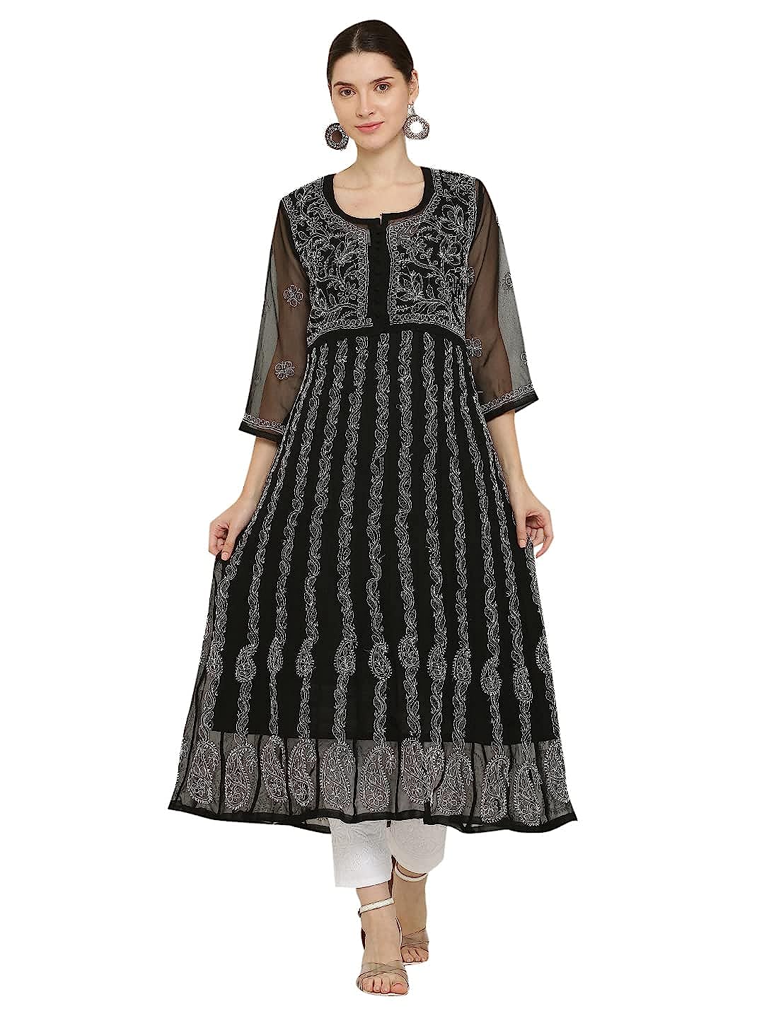 Premium Anarkali With All-Over Chikankari Work With Matching Inner